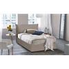 Talamo Italia - Letto piazza e mezza Olivia, Letto contenitore con rivestimento in ecopelle, 100% Made in Italy, Apertura frontale, adatto per materasso Cm 120x200, Tortora