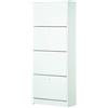 Dmora Scarpiera 4 Ante, Legno Bianco, 62 x 158 x 29 cm