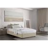 Talamo Italia - Letto piazza e mezza Gaia, Letto contenitore con rivestimento in tessuto, 100% Made in Italy, Apertura laterale, con materasso Cm 120x190 incluso, Blu