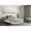 Talamo Italia - Letto piazza e mezza Rebecca, Letto contenitore con rivestimento in tessuto, 100% Made in Italy, Apertura frontale, con materasso Cm 120x200 incluso, Beige