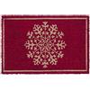 Relaxdays Zerbino in Fibra di Cocco, Tappetino Ingresso con Fiocco di Neve, Interni ed Esterni, 60x40 cm, Naturale Rosso