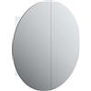 vidaXL Armadio da Bagno con Specchio Rotondo e LED Bianco 54x54x17,5cm