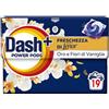 Dash Power Pods Detersivo Lavatrice In Capsule, 19 Lavaggi, Freschezza Di Lenor, Oro e Fiori di Vaniglia, Freschezza che dura 7 Giorni, Pulizia Impeccabile