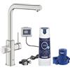 Grohe Rubinetto Cucina Grohe Blue Pure Minta Cromo Spazzolato Bocca a L con Doccetta Estraibile | 1000141 Cromato Spazzolato