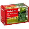 fischer Tasselli di espansione SX Plus Green 6 x 30, scatola con 90 tasselli sostenibili, tasselli multiuso in materie prime rinnovabili, tenuta ottimale in calcestruzzo, mattoni pieni, cemento