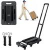VEVOR Carrello a Mano Pieghevole, Capacità di Carico di 226,8 kg, Carrello Portabagagli Pieghevole con 6 Ruote, 2 Corde Elastiche e Base Espandibile, Carrello Multiuso per Trasporto Bagagli