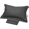 Novia: Raso Sateen completo letto 2 Piazze - ARDESIA - Completo letto di raso luxury, raso sateen 100% cotone, Facile da Lavare, Alta Qualità