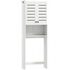 HOMCOM Mobile Sopra WC con Armadietto a 2 Ante e Ripiano Aperto, in Legno Bianco, 67x31.5x190 cm | Aosom Italy