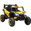 AIYAPLAY Macchina elettrica bambini 12 V, con telecomando, 96 x 61 x 56 cm, Giallo | Aosom Italy