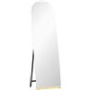 HOMCOM Specchio da Terra a Figura Intera senza Cornice, con Base in Legno, 160x50 cm, Trasparente | Aosom Italy