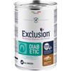 12 x 400gr Exclusion Diabetic Maiale Sorgo e Piselli All breed barattolo da 400gr MULTIPACK CONFEZIONE RISPARMIO