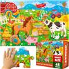 QUOKKA Puzzle gigante per bambini dai 3 ai 5 anni - 48 pezzi puzzle fattoria extra spessa 60 x 90 cm da 3 a 5 anni I attività educativa per ragazzi e ragazze I scatola premium con manico robusto
