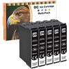 LOSMANN D&C Cartucce d'inchiostro compatibili con Epson 29XL 29 per Epson Expression HomeXP-235 XP-245 XP-247 XP-255 XP-257 XP-332 XP-335 XP-342 XP-345 XP-352 XP-355 XP-432 XP-435 ( 5 x 15ml Black )