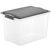 ROTHO Contenitore Compact - 27x18,5x15 cm - A5 - 4,5 L - PPL - coperchio nero - trasparente - Rotho (unità vendita 1 pz.)