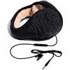 HI-FUN Hi-Ear Paraorecchie Musicale con Speaker e Jack 3.5 Trapuntato Nero