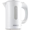 Kenwood JKP250 - Bollitore elettrico da viaggio 0,5 L, 650 W, Doppia tensione 120-220V, Filtro removibile, Include 2 tazze e 2 cucchiaini, Bianco