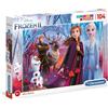 Clementoni Puzzle Maxi 104 Pezzi - Frozen II, Dimensioni 62×42 cm, Cartone Riciclato, Eta' 6+ Anni