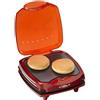 Ariete 185 Party Time - Piastra elettrica per hamburger, 1200 W, Piastre antiaderenti, Indicatore luminoso, Design compatto, Rosso