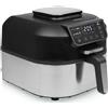 Princess 182092 Grill Aerofryer - Friggitrice ad aria 5,6 L, 1760 W, Grill integrato, Display digitale, Tecnologia di circolazione dell'aria calda, Nero-Inox