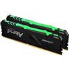 Kingston FURY Beast Ram DDR4 RGB 32GB 2x16GB 2666MHz CL16 Memoria Gaming Kit per Computer Fissi KF426C16BBAK2-32