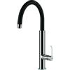 Elleci Dove MKKDOV86 - Miscelatore da cucina monocomando, da incasso, Acciaio-Nero, canna girevole, 41,5 cm, Acciaio-Nero