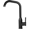 Elleci Dora MKKDOR86 - Miscelatore da cucina monocomando, da incasso, Keratek, canna girevole, 36 cm, Nero