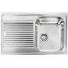 CM Zenith Plus 011251DCSSP - Lavello da incasso 1 vasca + gocciolatoio sinistro, Acciaio inox satinato, 79x50 cm, da incasso, Inox satinato