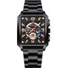RORIOS Orologio Rettangolari da uomo Orologio da Polso Moda Analogico Quarzo Orologio Lavoro Impermeabile Orologio luminosi Cinturino in Acciaio Inossidabile rosa nera A
