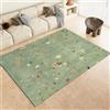 Generic Tappeto Salotto Pelo Corto 80x150cm Elegante Trama Floreale di Vite Moderni Tappeto Camera da Letto Lavabile, Verde Salvia Tappeti Grandi Morbido Antiscivolo e Resistente All'usura