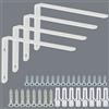 Alise Staffe per mensole galleggianti, staffa bianca per mensole, resistente, staffa angolare a L, in acciaio inox, per supporto da appendere, 15,2 x 10,2 cm (confezione da 4)