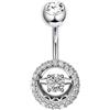 LAURITAMI Piercing Ombelico Argento 925 con Girevole con Zirconia 14G Piercing Ombelico 8 mm 10 mm 12 mm Anello all'ombelico Argento 925 Gioielli da Donna Uomo