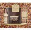 TESORI D'ORIENTE Set regalo Byzantium (doccia crema 250 ml, EDT 100 ml e candela profumata) con rosa nera e labdano, rituali benessere per corpo e sensi