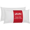 PIKOLIN Set 2 Cuscini Letto Matrimoniale in Fibra Ipoallergenica - Guanciale Letto con Fodera in Cotone Traspirante e Lavabile con Trattamento Antiacaro - Bassa Rigidità - 75 x 40 cm