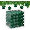 Relaxdays Palline di Natale, Set 100 Palle Albero, Addobbi Natalizi, ∅ 6 cm, in Plastica Opaca, Lucida, Glitter, Verde