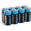 ABSINA 8x Batterie CR123A 3V al litio per fotocamere e molto altro - Batteria CR123A 3V sigillata e duratura - Batteria CR123 da 1300mAh - Pile CR123A, batteria CR123A 3V al litio, CR 123A batteria