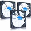 AABCOOLING Ventola silenziosa SLIM da 80 mm, efficiente, a basso profilo, con 4 cuscinetti antivibrazione, raffreddamento computer, PC 8 cm, confezione risparmio da 3 pezzi, 13,9 dB (A), 16,1 CFM