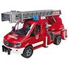 BRUDER SPIELWAREN Mercedes Benz Sprinter, Autopompa Vigili del Fuoco, Serbatoio d'Acqua Riempibile, Pompa Funzionante, Suoni e Luci, Scala 1:16