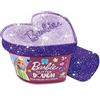 LISCIANIGIOCHI S.P.A. Dough Cuore di Barbie Glitter, Fashion Dough da Collezionare, Vasetto a Forma di Cuore, 6 Colori Glitter, Stampini Barbie