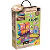LISCIANIGIOCHI S.P.A. Montessori Cubi e Logica 3 in 1, Esercita la Logica, 4 Cubi in Legno, Puzzle Animali, 6 Cartelle, 18 Elementi Sagomati