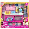 TOYS ONE S.R.L. BARBIE PLAYSET CAFFETTERIA HJY19, BAMBOLA MALIBU, 18 ACCESSORI PASTICCERIA, GIOCO PER BAMBINI 5+ ANNI