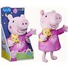 TOYS ONE S.R.L. PEPPA PIG PEPPA NINNA NINNA, PELUCHE MUSICALE CON ORSO, 3 CANZONI, 3 FRASI, GIOCO BAMBINI +3 ANNI