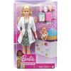 TOYS ONE S.R.L. BARBIE, PLAYSET PEDIATRA CON BAMBOLA BIONDA, NEONATA, ACCESSORI MEDICI, GVK03, GIOCO DI RUOLO, BARBIE DOTTORE