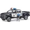 BRUDER SPIELWAREN Auto Polizia RAM 2500 Bruder, Modello Scala 1:16 con Luci e Suoni, Personaggio Inclusivo, Veicolo Fuoristrada