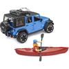 BRUDER SPIELWAREN JEEP WRANGLER 02529 RUBICON CON KAYAK E PERSONAGGIO