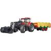 BRUDER SPIELWAREN Trattore con Benna e Rimorchio Porta Balle, Case IH Optum CVX Bruder Spielwaren, Scala 1:16