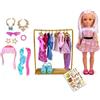 FAMOSA ITALIA SRL Nancy e il Suo Armadio, Vestiti e Accessori, Adesivi per Personalizzare, Gioco Creativo, Bambine dai 3 Anni, Famosa