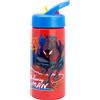 DIMAGRAF SRL BORRACCIA 420ML SPIDERMAN CON CANNUCCIA E MANICO INTEGRATO, PER BAMBINI