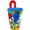 DIMAGRAF SRL BICCHIERE 430ML SONIC IN PLASTICA CON CANNUCCIA E COPERCHIO, PER BAMBINI