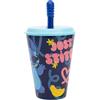 DIMAGRAF SRL Bicchiere Disney Stitch 430 ml in Plastica BPA‑Free con Cannuccia Integrata - Ideale per Bambini