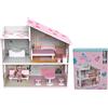 O.D.S. SRL TRENDY TEENS, CASA DELLE BAMBOLE IN LEGNO 48X24X48CM, 2 LIVELLI CON ACCESSORI E BAMBOLA INCLUSA